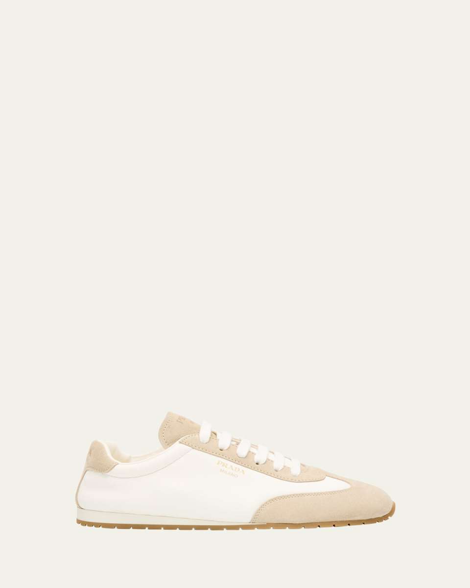 Suede and Leather Low-Top Sneakers